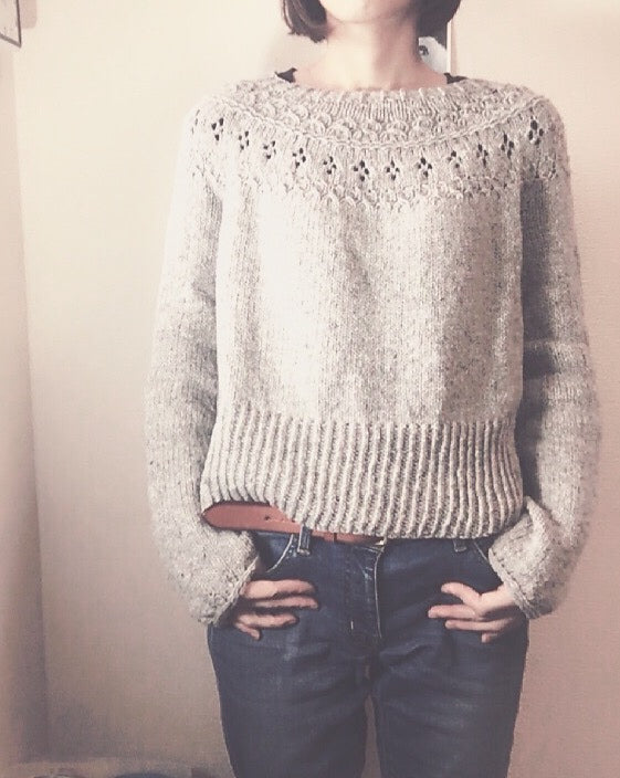 Top-down Round Yoke Pullover Knitting Pattern