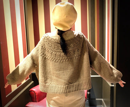 Top-down Round Yoke Pullover Knitting Pattern