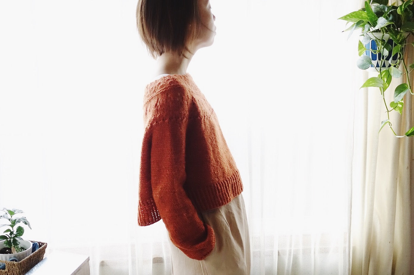 Top-down Round Yoke Pullover Knitting Pattern