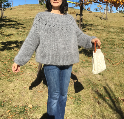 Top-down Round Yoke Pullover Knitting Pattern