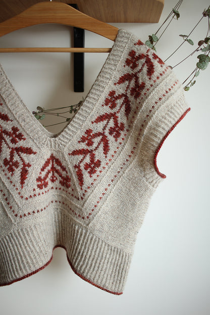 Modular Cropped V-Neck Vest Knitting Pattern