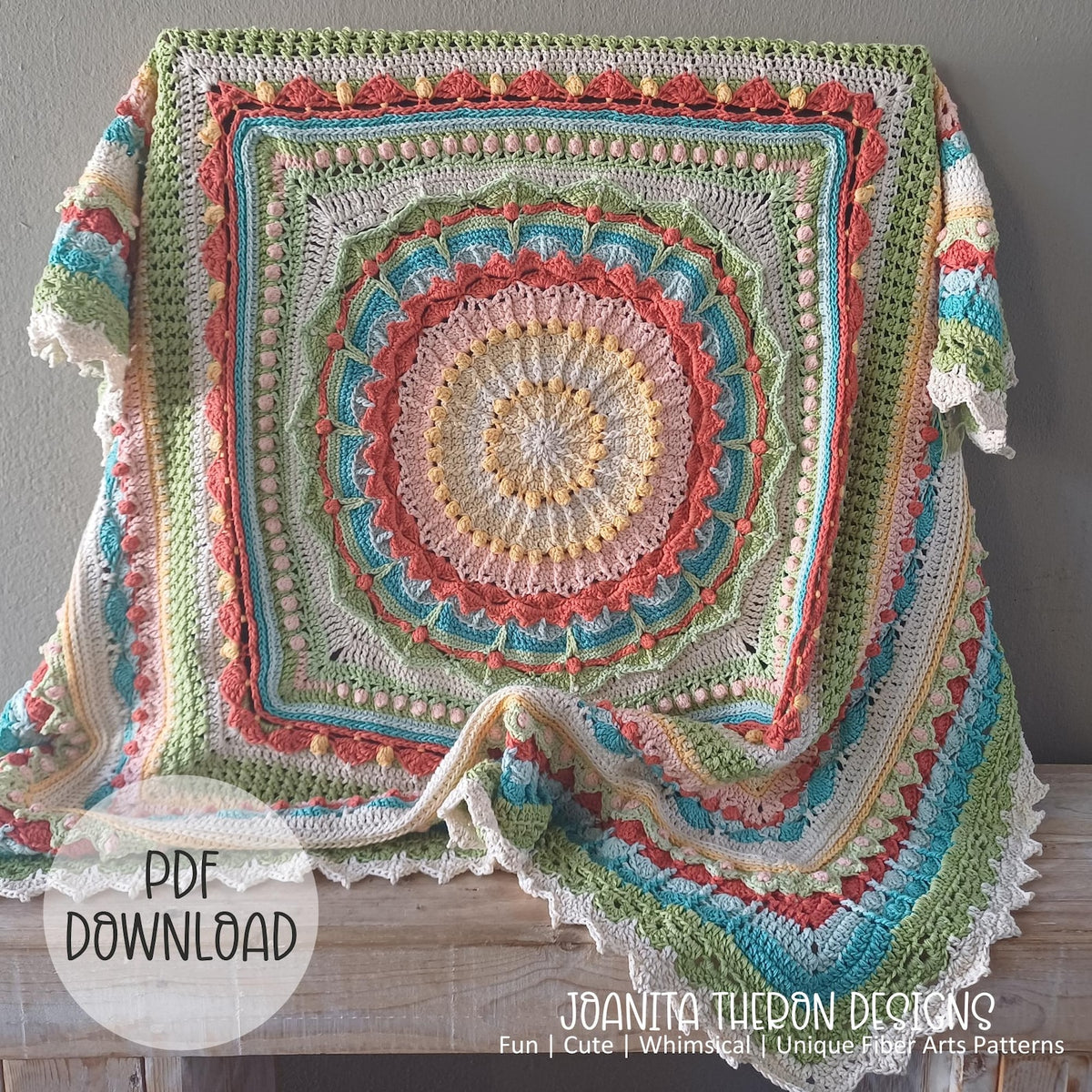 Mandala Square Blanket Crochet Pattern