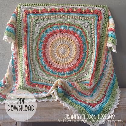 Mandala Square Blanket Crochet Pattern