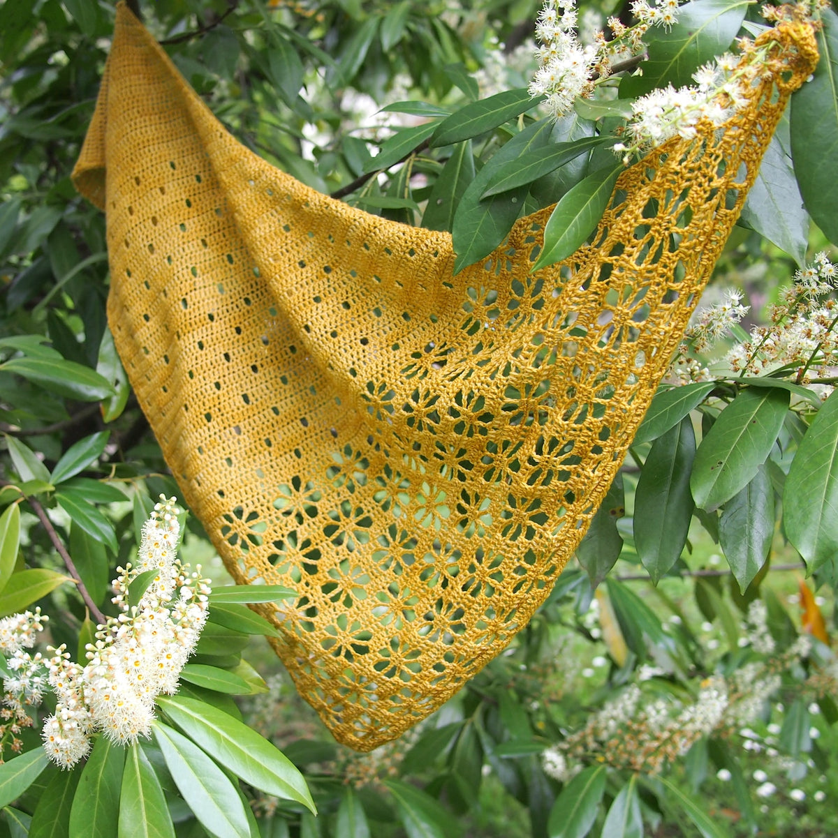 Falling Blossoms Shawl Crochet Pattern
