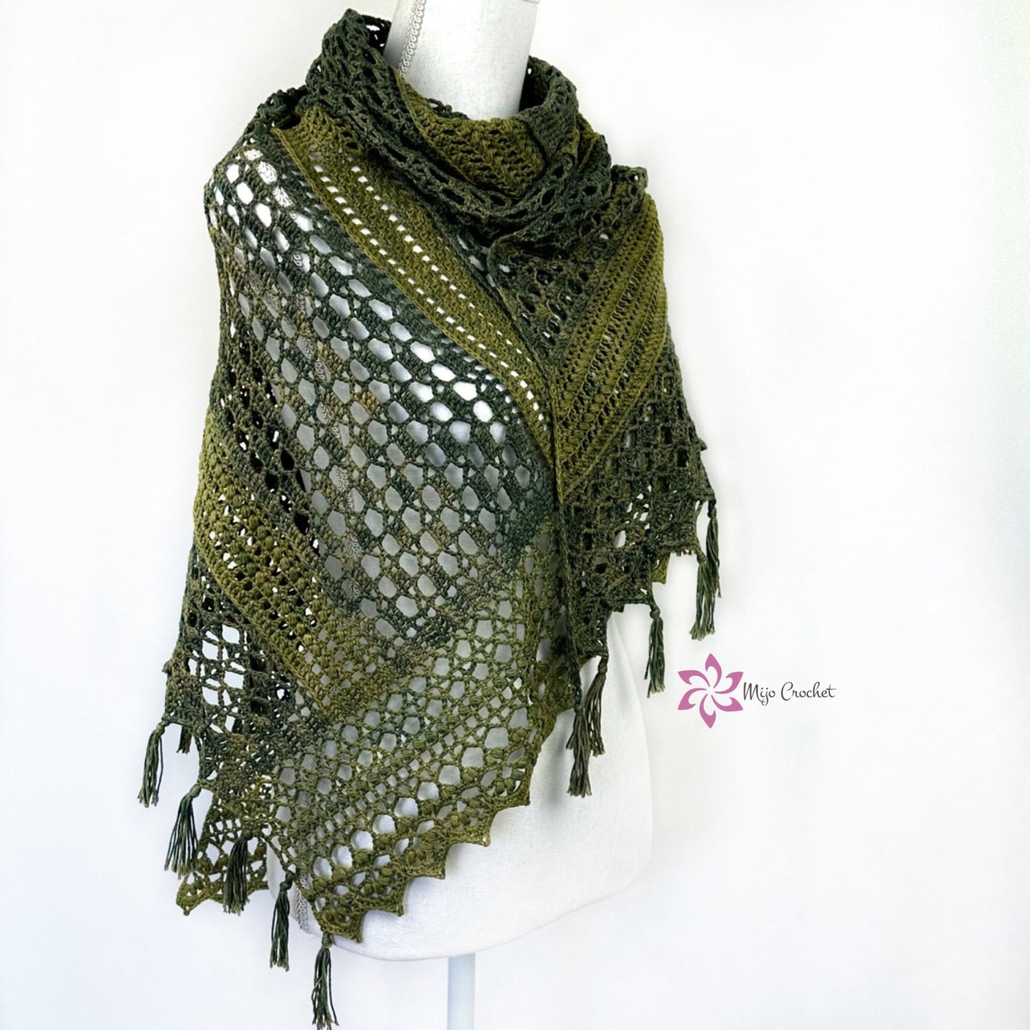 Textured Lace Triangle Shawl Crochet Pattern