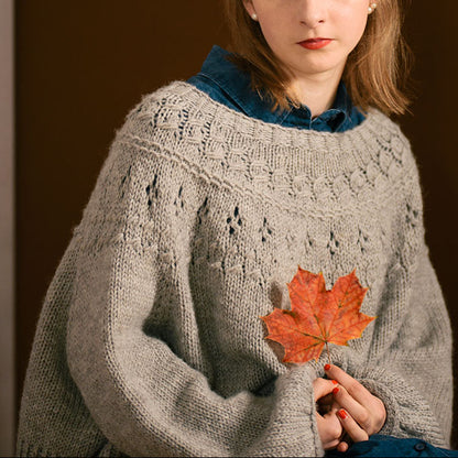 Top-down Round Yoke Pullover Knitting Pattern