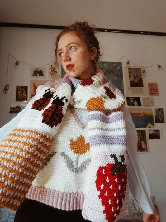 Cottagecore Patchwork Scarf Crochet Pattern