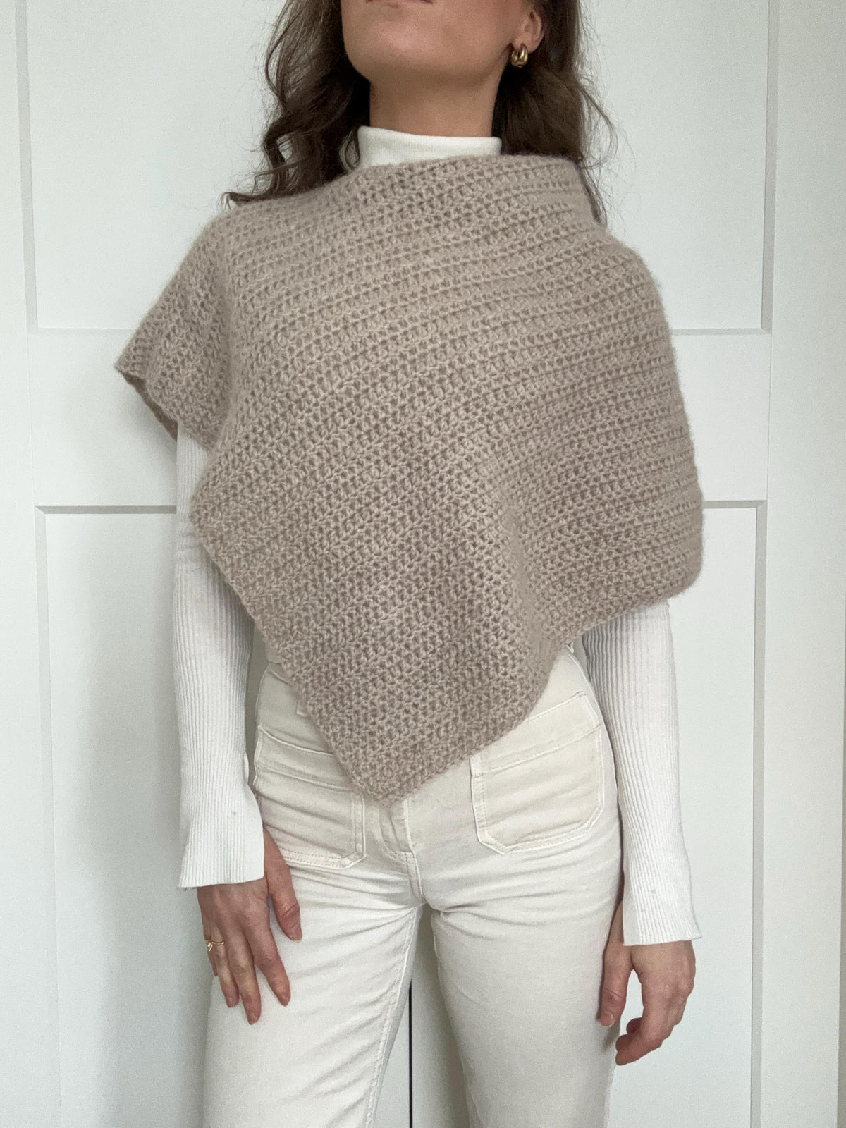 Nordic High-Neck Poncho Crochet Pattern