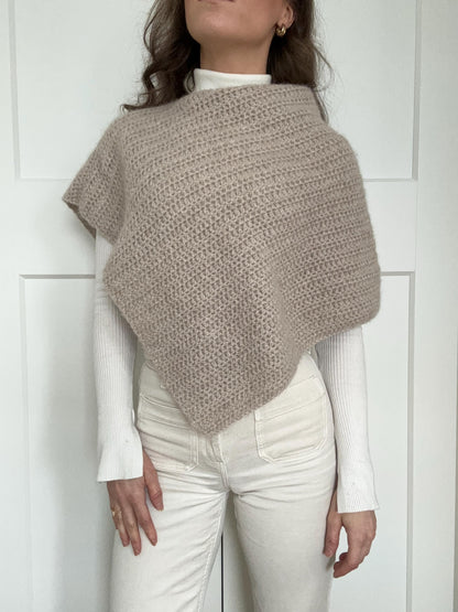 Nordic High-Neck Poncho Crochet Pattern