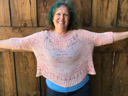 Top-down Round Yoke Pullover Knitting Pattern