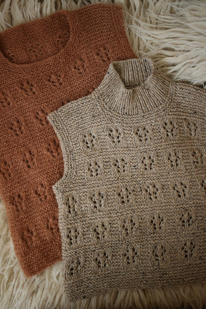Lace Mock Neck Vest Knitting Pattern