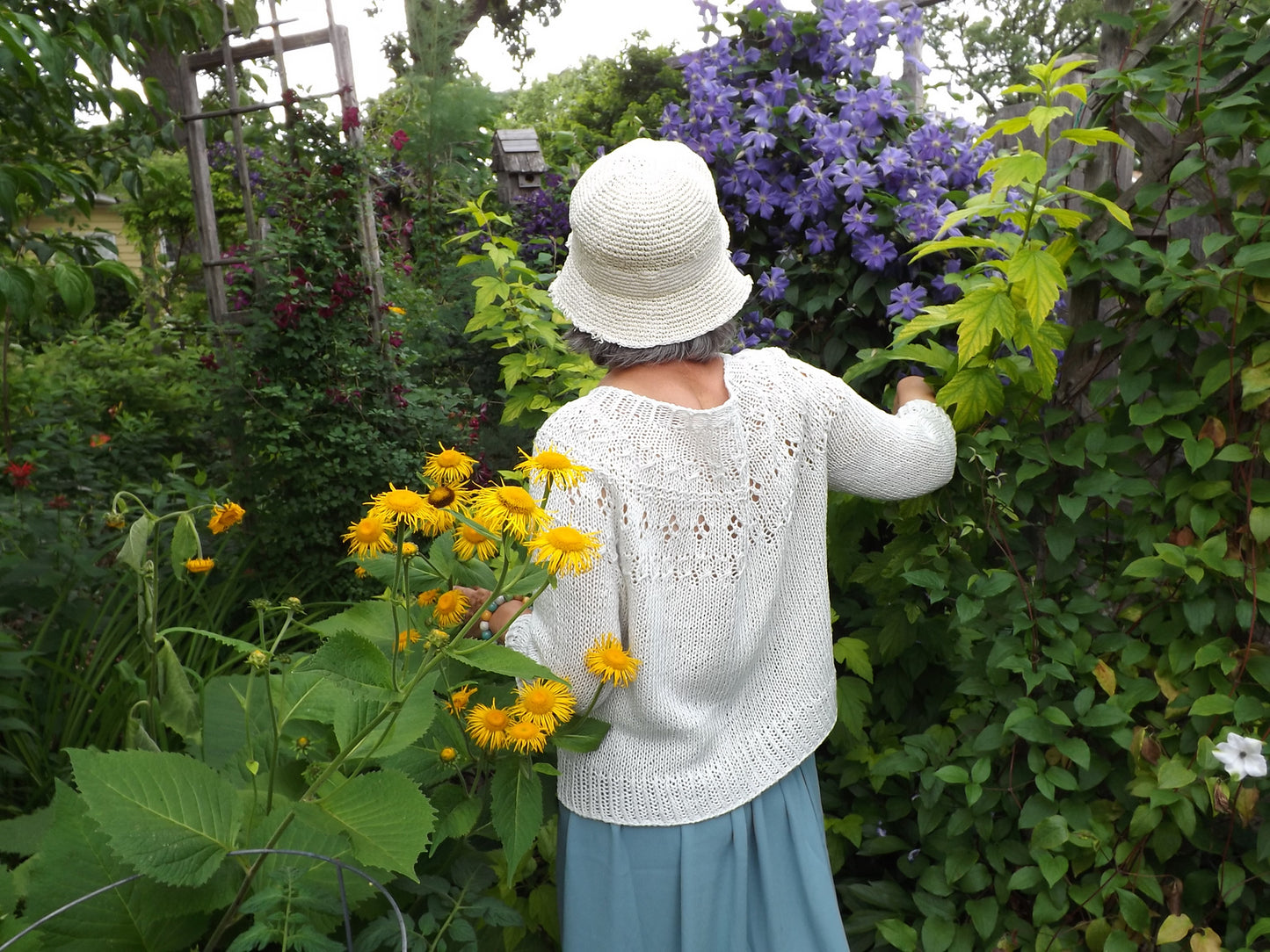 Top-down Round Yoke Pullover Knitting Pattern