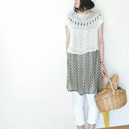 Top-down Round Yoke Pullover Knitting Pattern