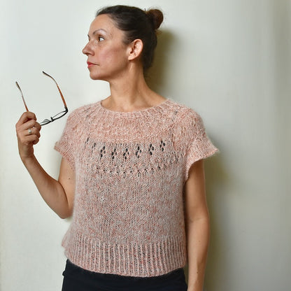 Top-down Round Yoke Pullover Knitting Pattern