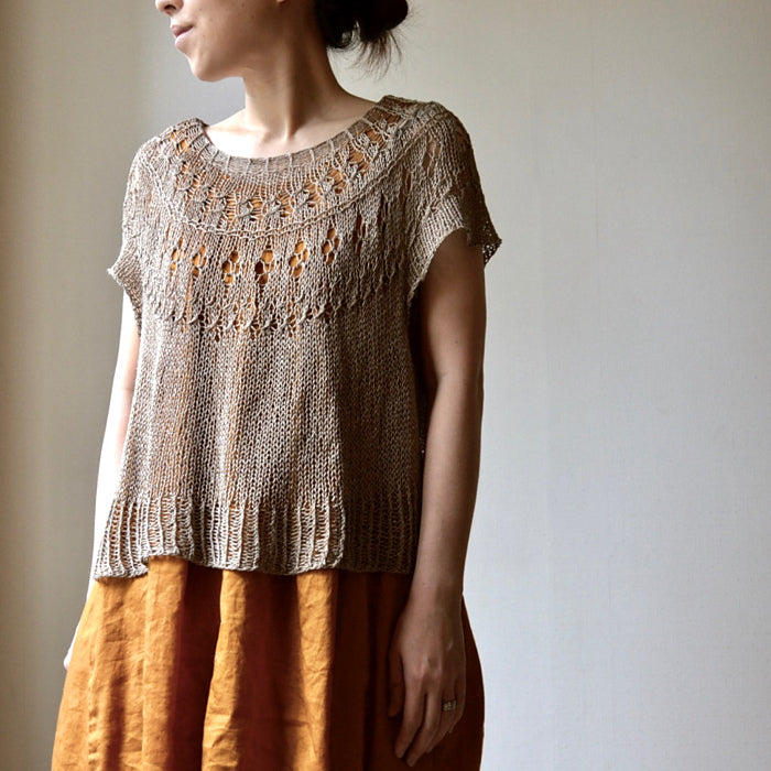 Top-down Round Yoke Pullover Knitting Pattern