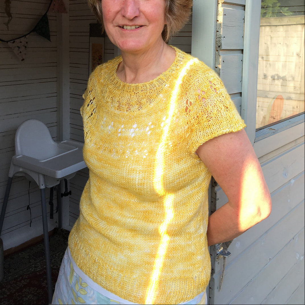Top-down Round Yoke Pullover Knitting Pattern