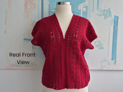 Boho Lace V Neck Blouse Crochet Pattern