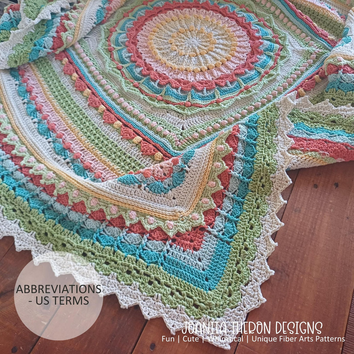 Mandala Square Blanket Crochet Pattern
