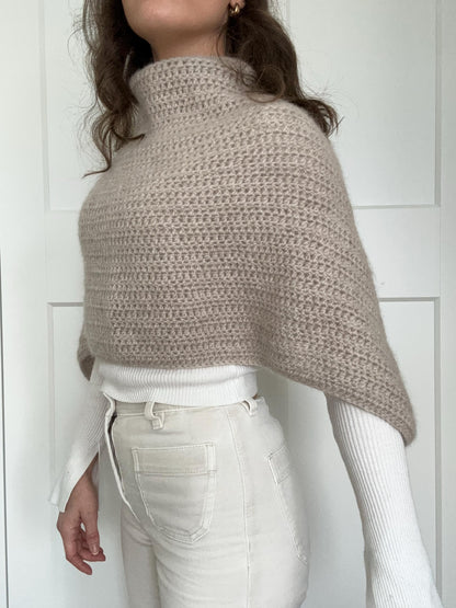 Nordic High-Neck Poncho Crochet Pattern