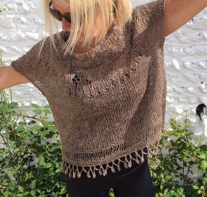Top-down Round Yoke Pullover Knitting Pattern