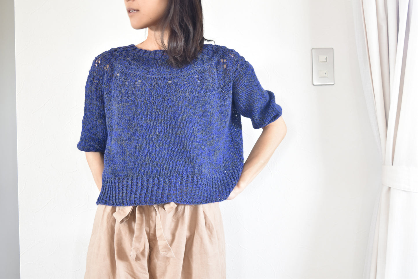 Top-down Round Yoke Pullover Knitting Pattern
