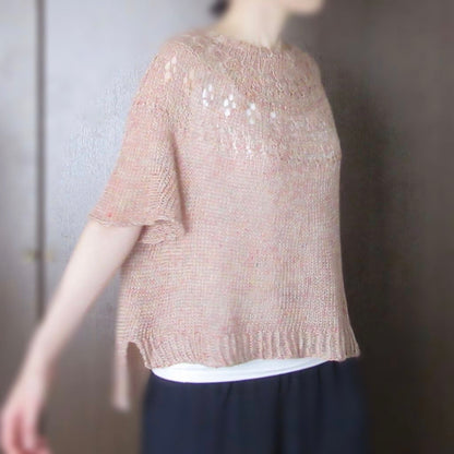 Top-down Round Yoke Pullover Knitting Pattern