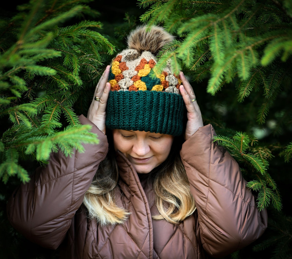 Winter Granny Square Beanie Crochet Pattern