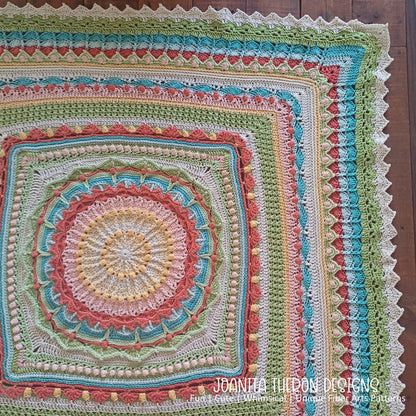 Mandala Square Blanket Crochet Pattern