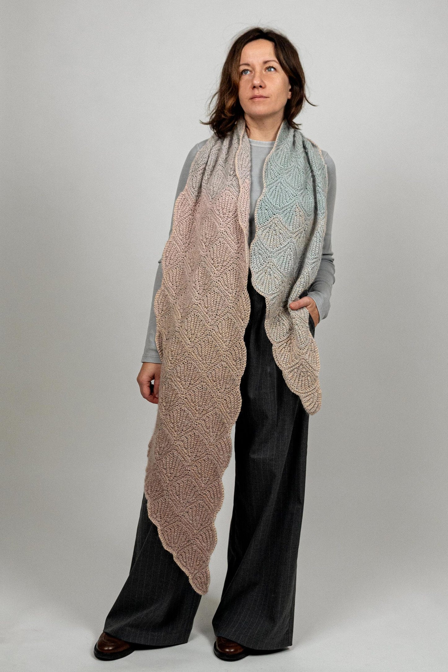 Short Row Shelly Scarf Crochet Pattern