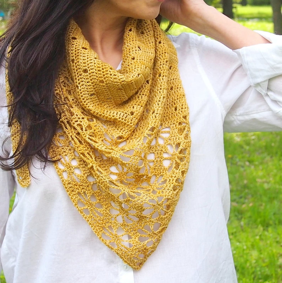 Falling Blossoms Shawl Crochet Pattern