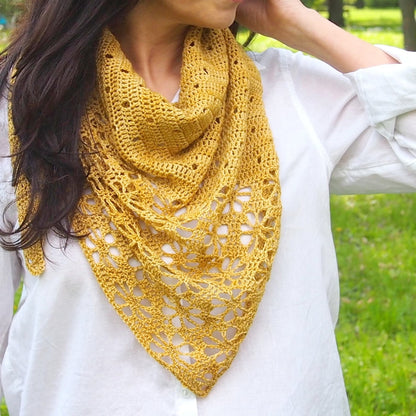 Falling Blossoms Shawl Crochet Pattern