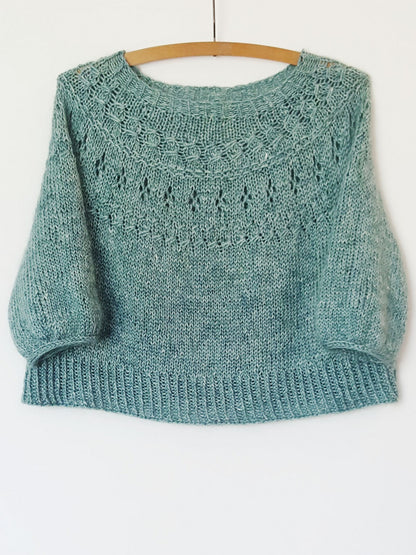 Top-down Round Yoke Pullover Knitting Pattern