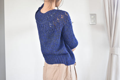 Top-down Round Yoke Pullover Knitting Pattern