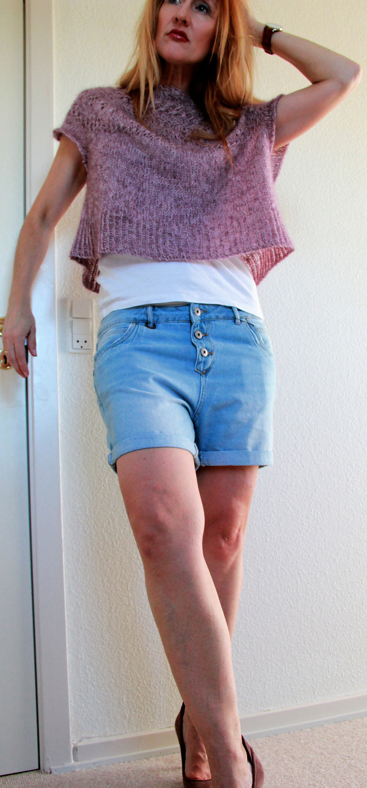 Top-down Round Yoke Pullover Knitting Pattern