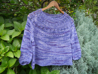 Top-down Round Yoke Pullover Knitting Pattern