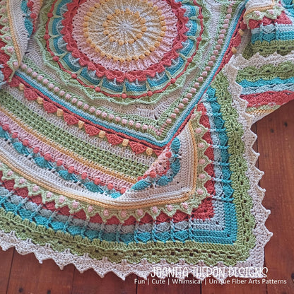 Mandala Square Blanket Crochet Pattern