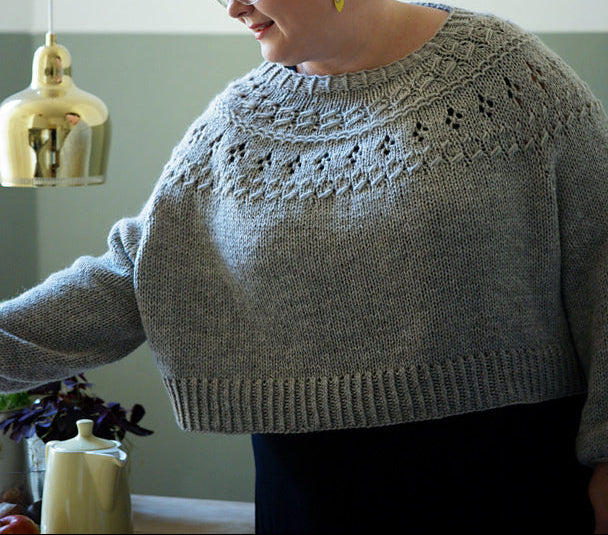 Top-down Round Yoke Pullover Knitting Pattern