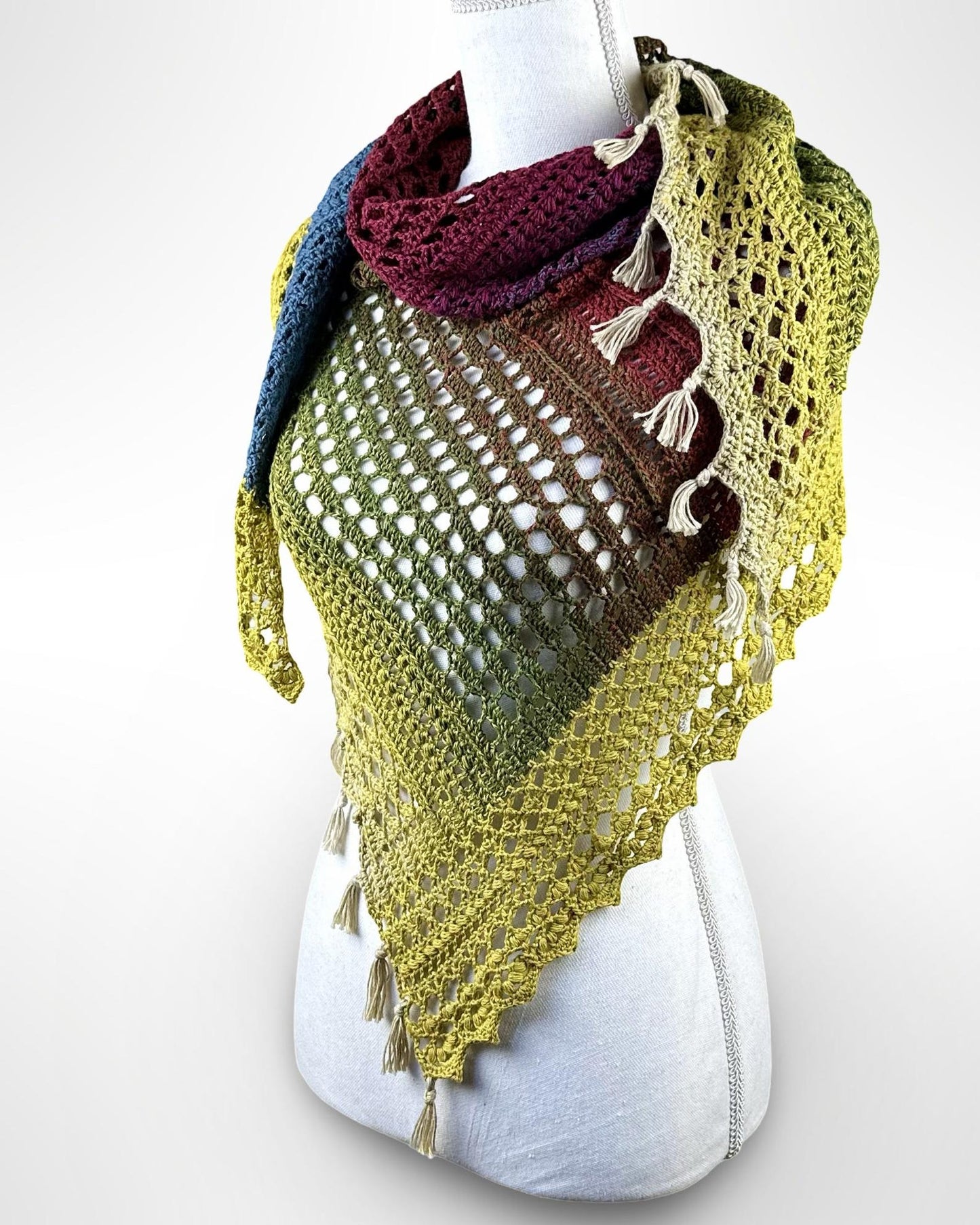 Textured Lace Triangle Shawl Crochet Pattern