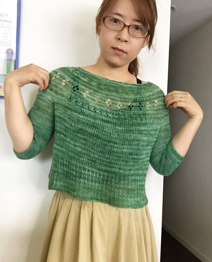 Top-down Round Yoke Pullover Knitting Pattern