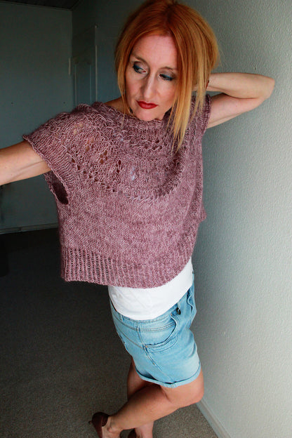 Top-down Round Yoke Pullover Knitting Pattern