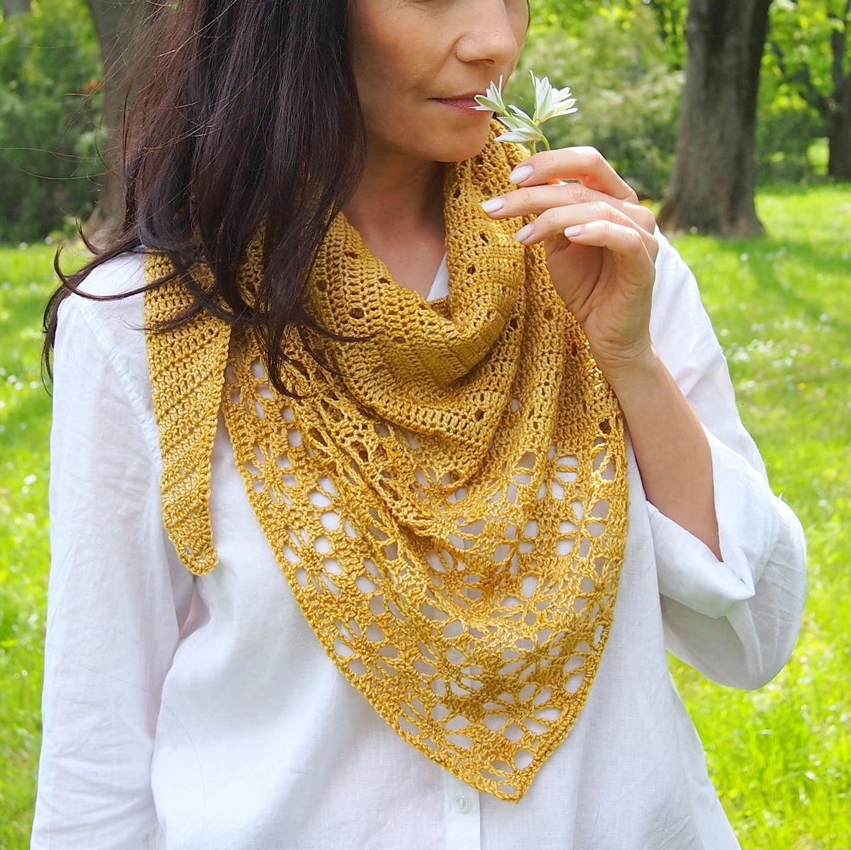 Falling Blossoms Shawl Crochet Pattern