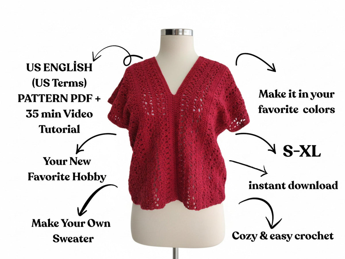 Boho Lace V Neck Blouse Crochet Pattern