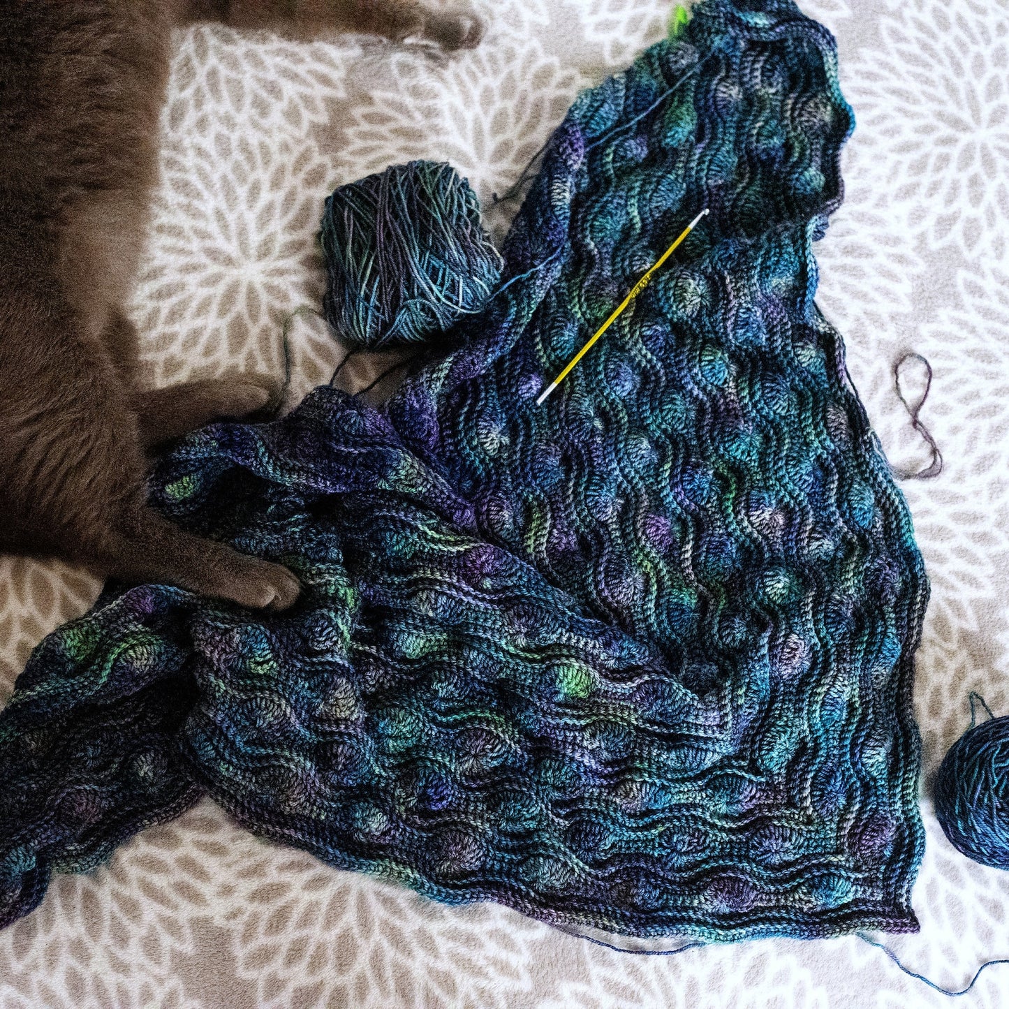 Textured Asymmetrical Shawl Crochet Pattern