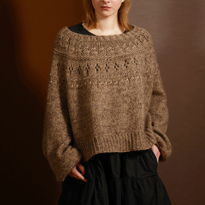 Top-down Round Yoke Pullover Knitting Pattern