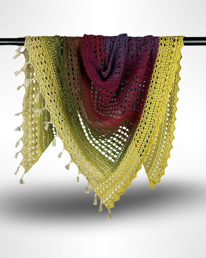Textured Lace Triangle Shawl Crochet Pattern