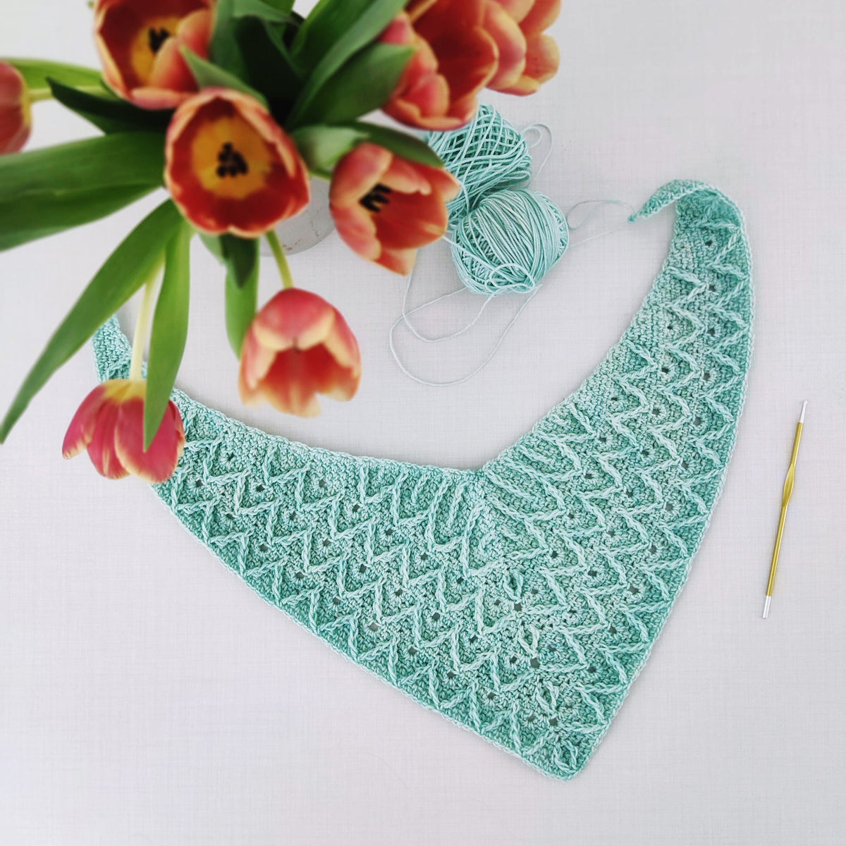 Mint Leaf Shawl Crochet Pattern
