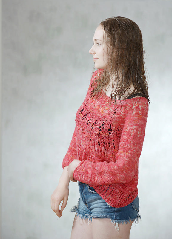 Top-down Round Yoke Pullover Knitting Pattern