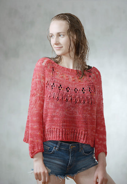Top-down Round Yoke Pullover Knitting Pattern