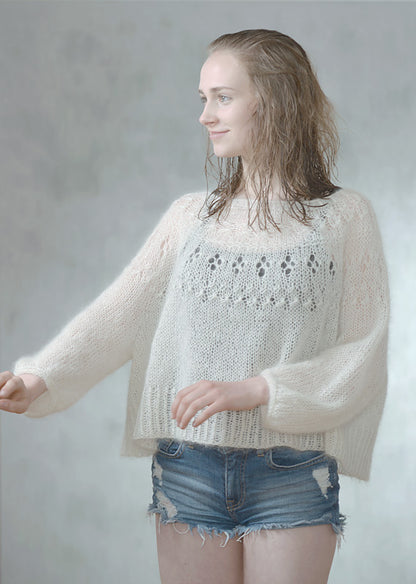 Top-down Round Yoke Pullover Knitting Pattern