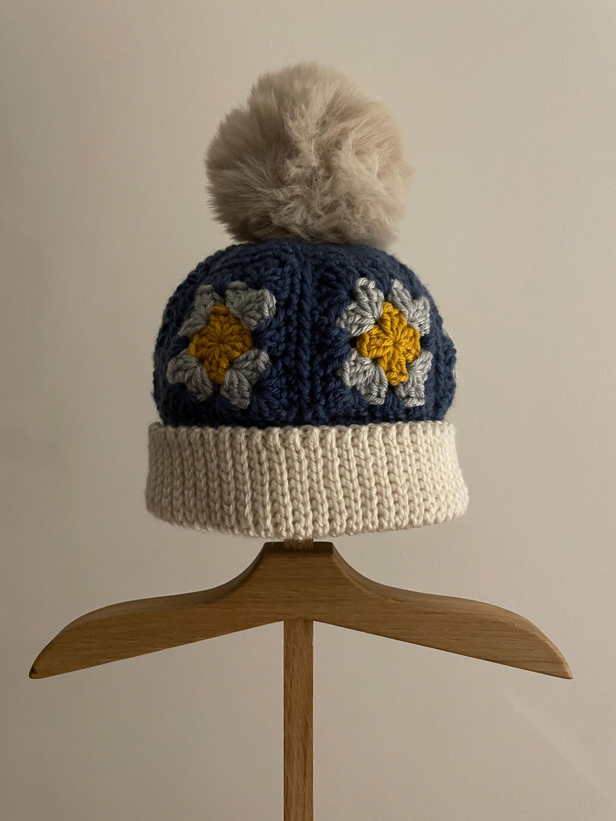 Winter Granny Square Beanie Crochet Pattern